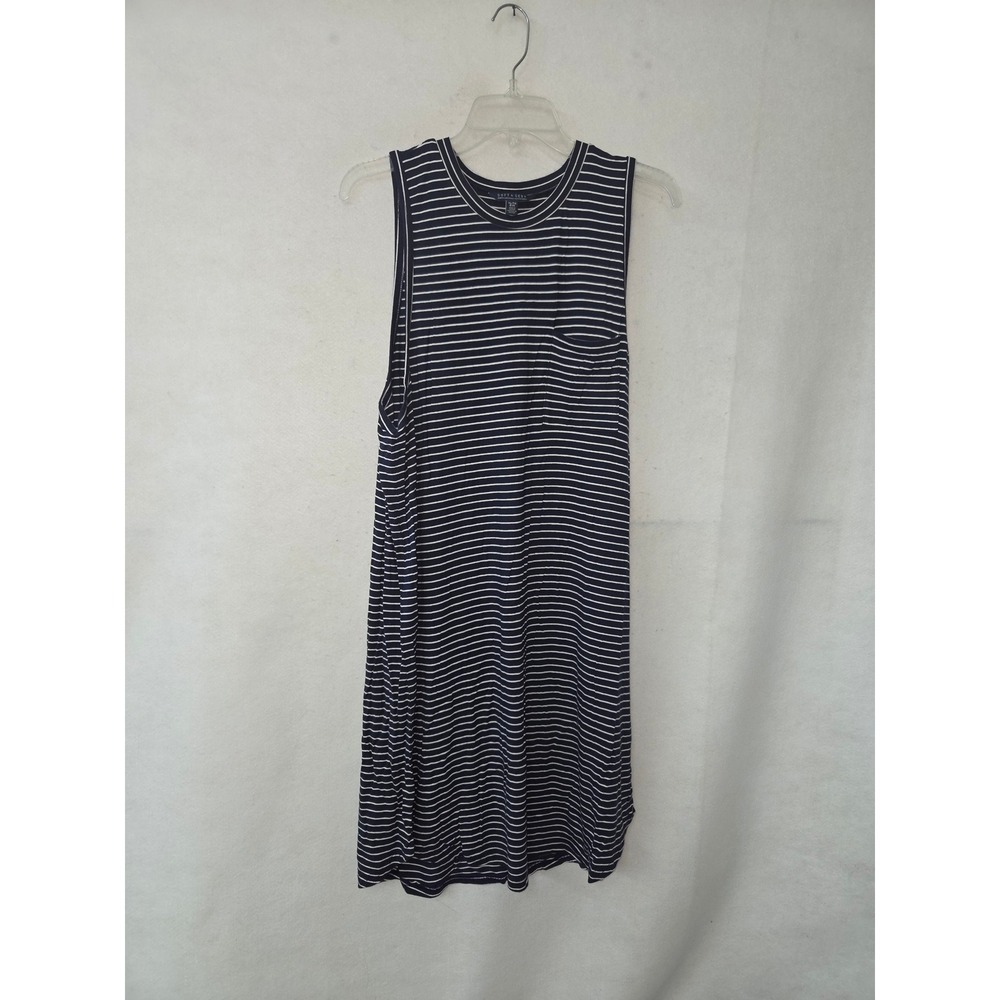 American Eagle Tank Dress Women XL Navy Striped Soft & Sexy‎ Pocket Sleeveless